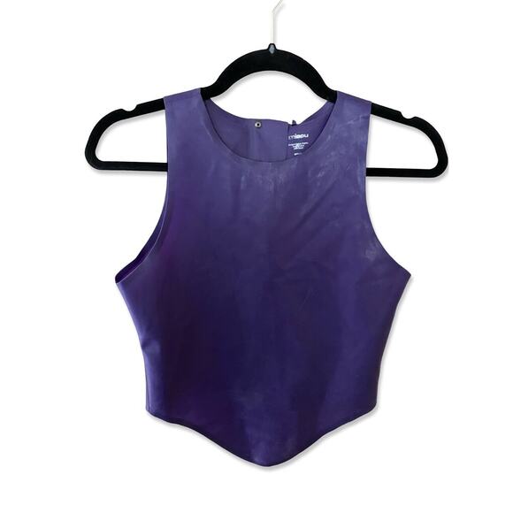 Miaou Jinx Tank Top Cami Latex Deep Violet Fetish Sz M NWT $295 Revolve - Picture 5 of 13